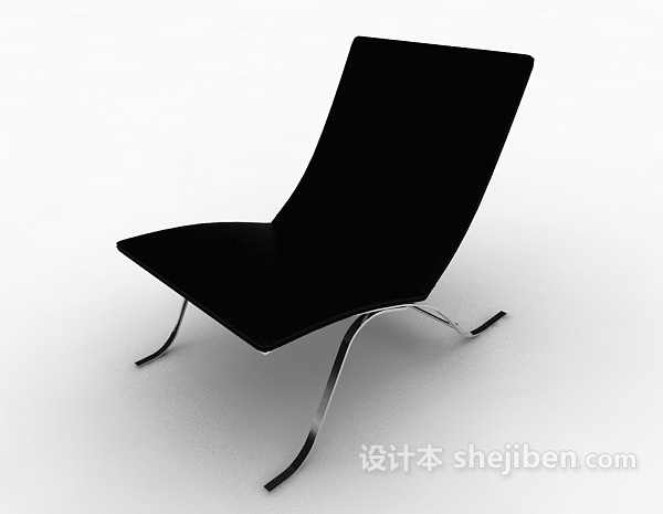 黑色现代居家休闲椅3d模型下载