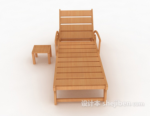 现代风格沙滩实木躺椅3d模型下载