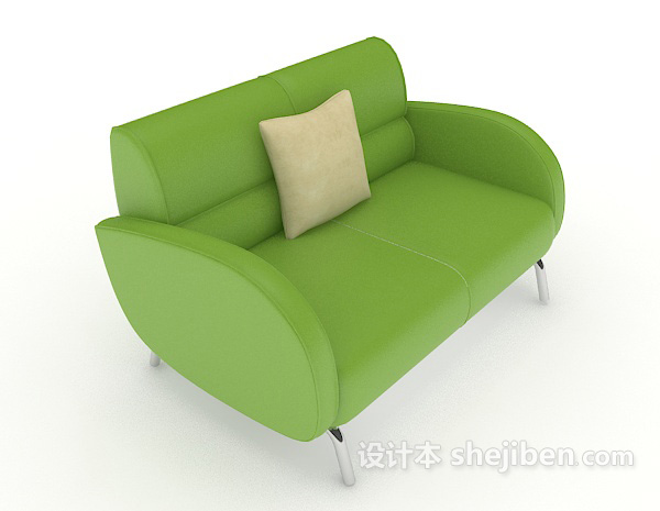 绿色简单沙发3d模型下载