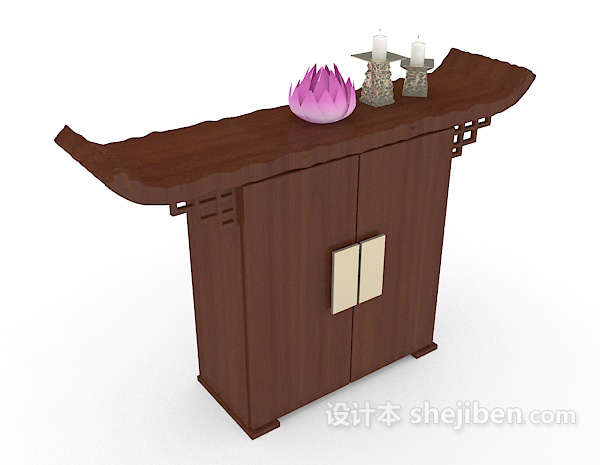 中式供桌、边柜3d模型下载