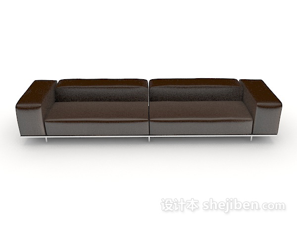 现代风格皮质简单居家多人沙发3d模型下载