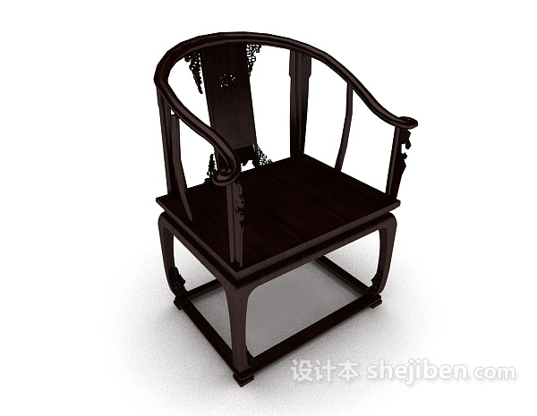 免费清式漆木家居椅3d模型下载