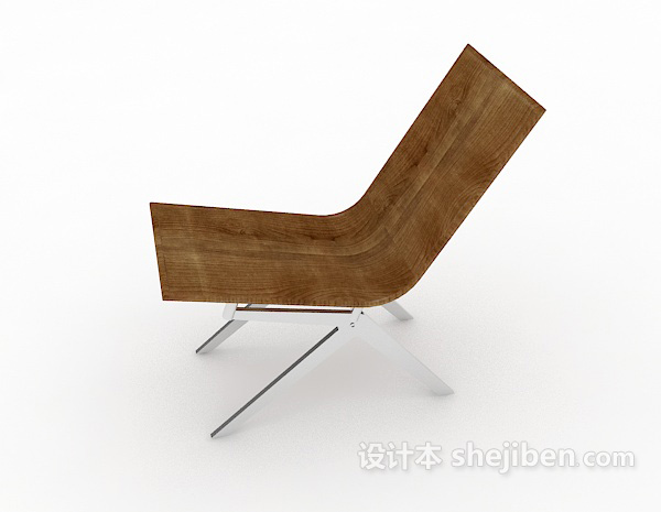 免费实木现代休闲椅3d模型下载