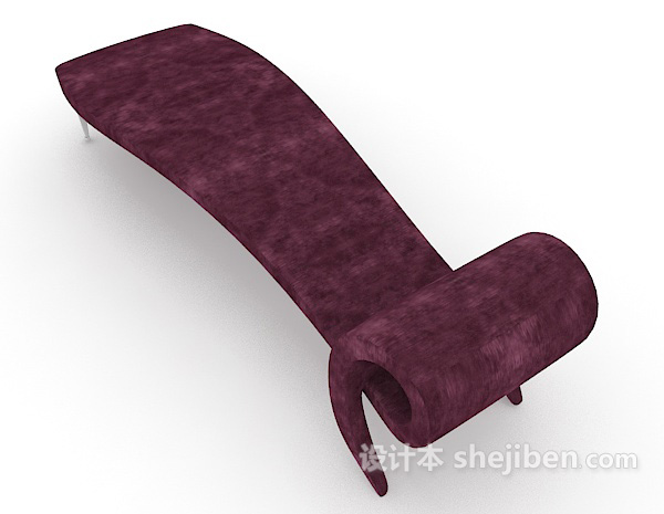 设计本单人躺椅紫色沙发3d模型下载