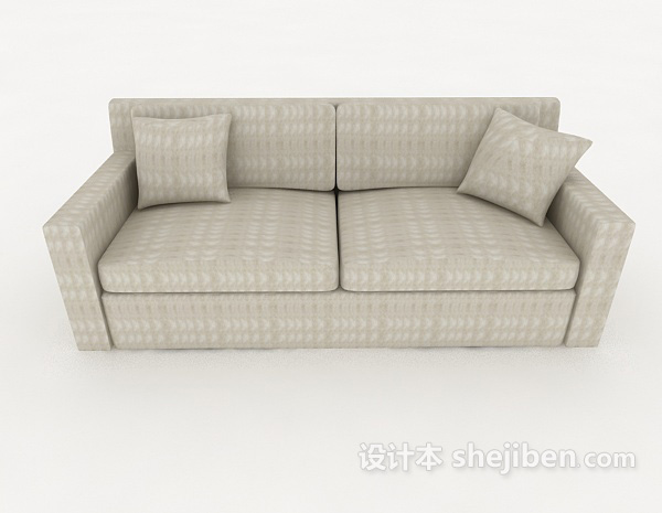现代风格现代灰色居家多人沙发3d模型下载
