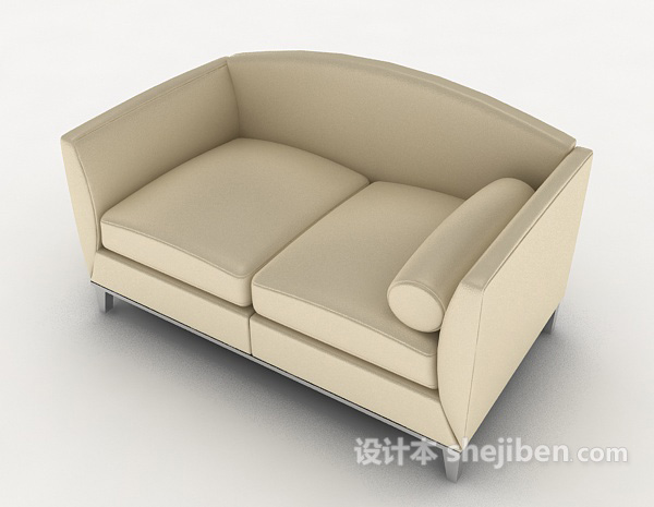 免费浅色居家双人沙发3d模型下载