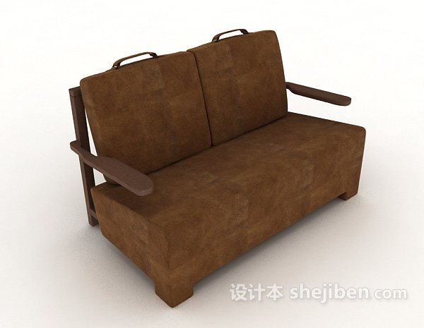 复古双人沙发3d模型下载