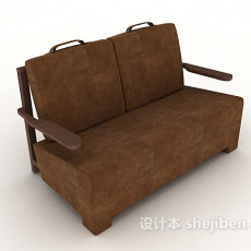 复古双人沙发3d模型下载