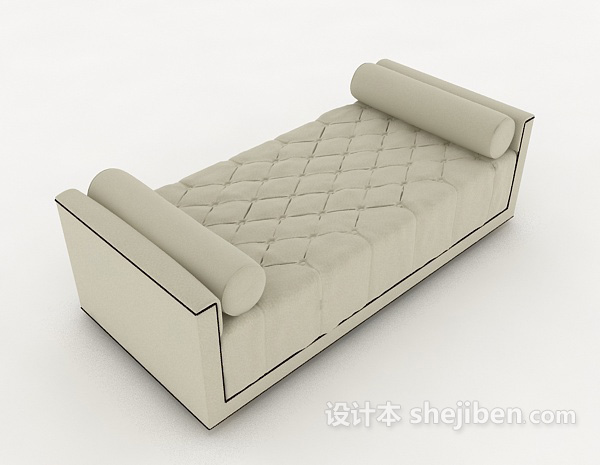 家居简约灰色沙发长凳3d模型下载