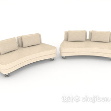 简约浅棕色休闲组合沙发3d模型下载