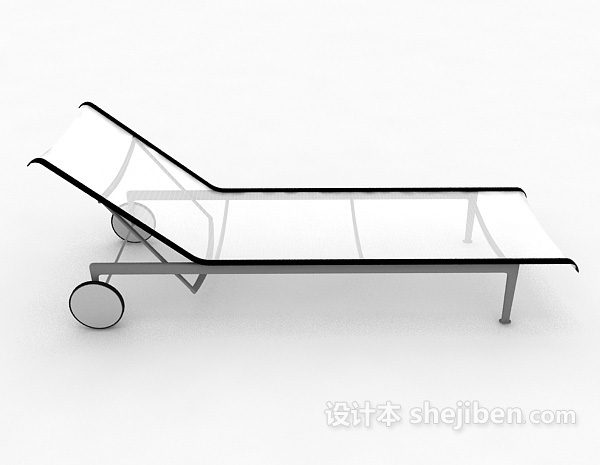 现代风格白色休闲躺椅3d模型下载
