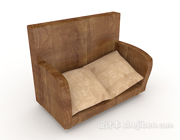 简单实用双人沙发3d模型下载