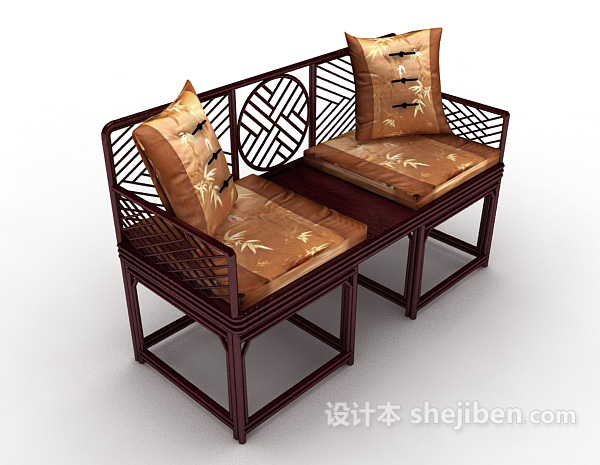 仿古中式沙发3d模型下载