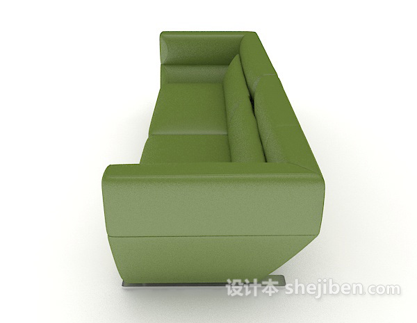 设计本绿色简约双人沙发3d模型下载