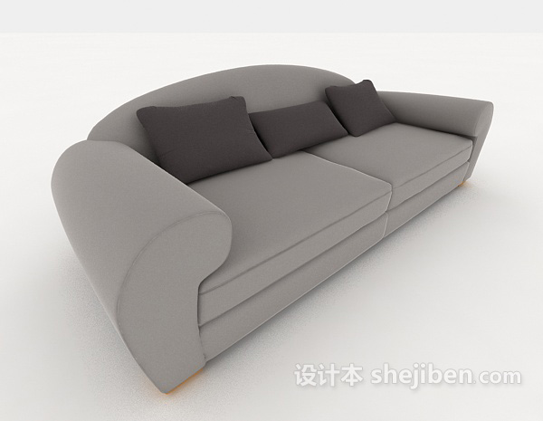 现代灰色双人沙发