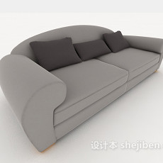 现代灰色双人沙发3d模型下载