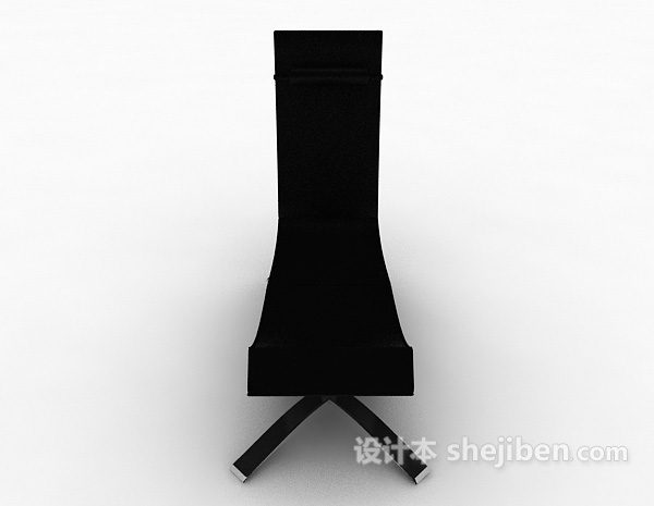 现代风格黑色简单休闲椅3d模型下载