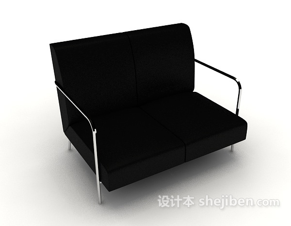 免费休闲简约现代黑色单人沙发3d模型下载