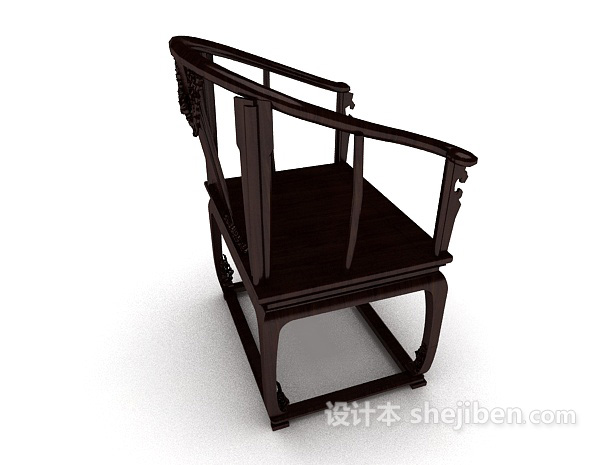 设计本清式漆木家居椅3d模型下载