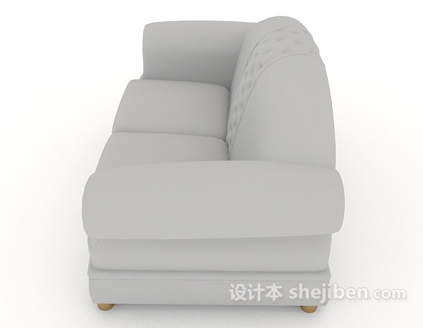 设计本简欧灰色双人沙发3d模型下载