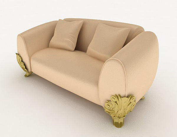 欧式简单双人沙发3d模型下载