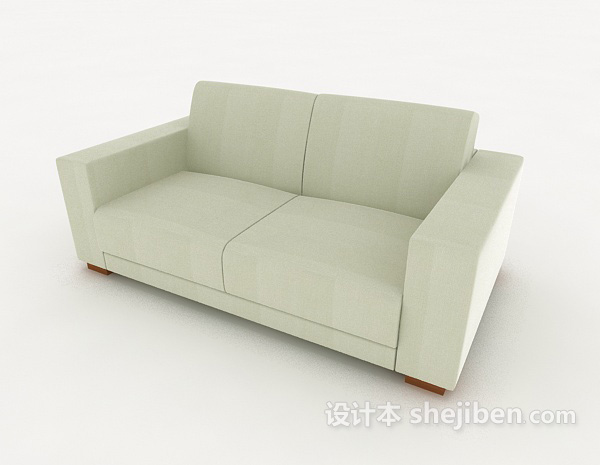 新中式浅色双人沙发
