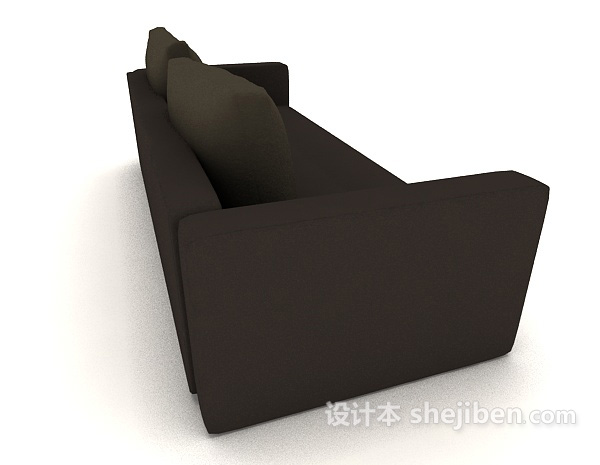 设计本简单灰色系双人沙发3d模型下载