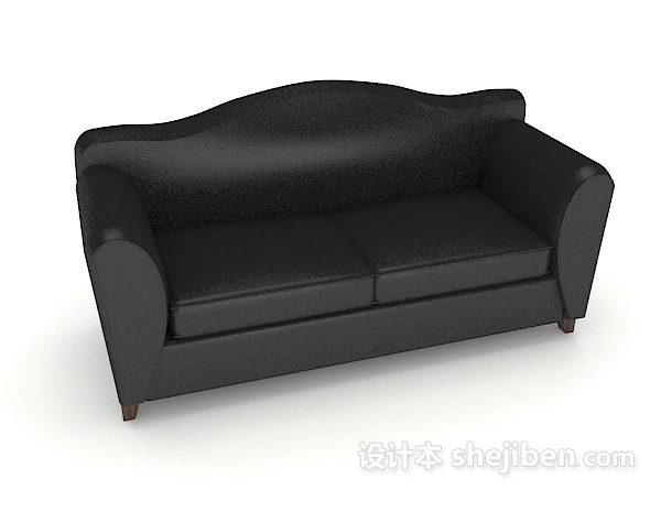 现代风格黑色家居双人沙发3d模型下载