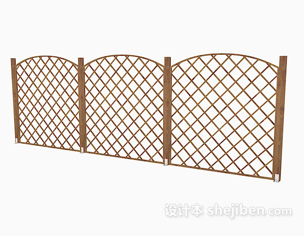 设计本现代木质围栏3d模型下载