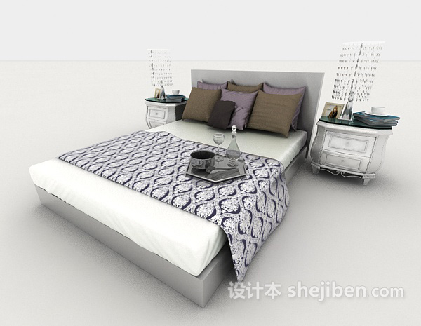 现代风格家用双人床
