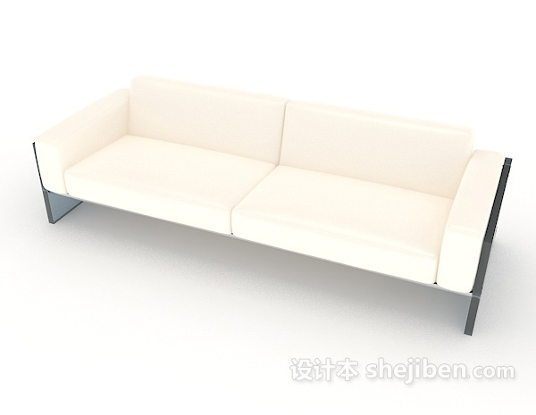 免费双人浅色沙发3d模型下载