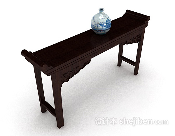 中式厅堂供桌3d模型下载