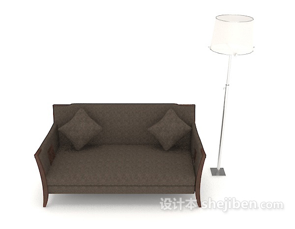 现代风格家居简约棕色生日沙发3d模型下载