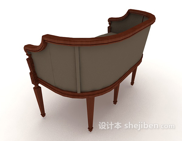 设计本精致欧式风格单人沙发3d模型下载