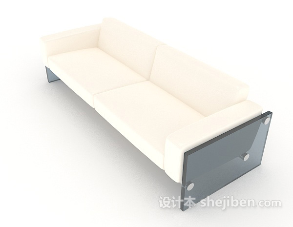 设计本双人浅色沙发3d模型下载
