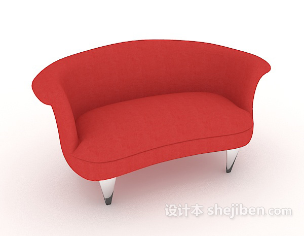 现代风格红色居家沙发3d模型下载