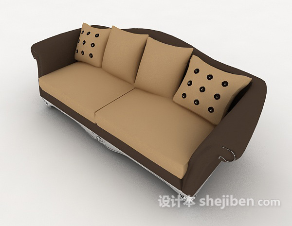 欧式居家多人沙发3d模型下载