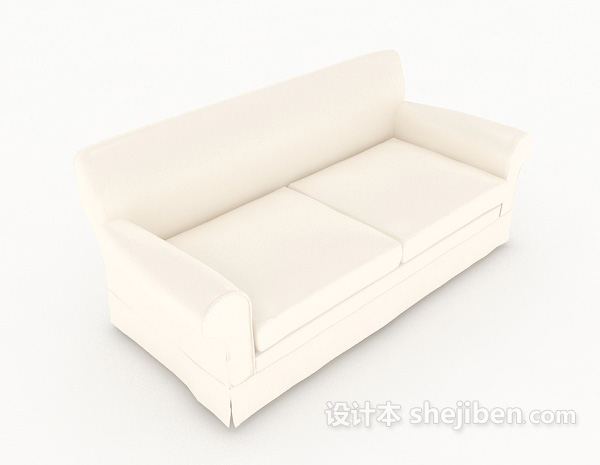 简约白色家居双人沙发3d模型下载