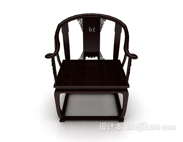 中式风格清式漆木家居椅3d模型下载