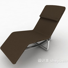 简约棕色休闲躺椅3d模型下载