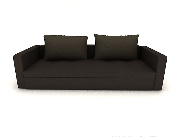 现代风格简单灰色系双人沙发3d模型下载