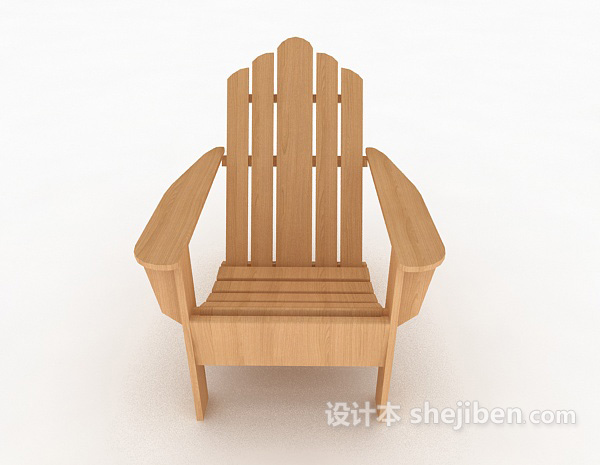 现代风格实木简单家居椅3d模型下载