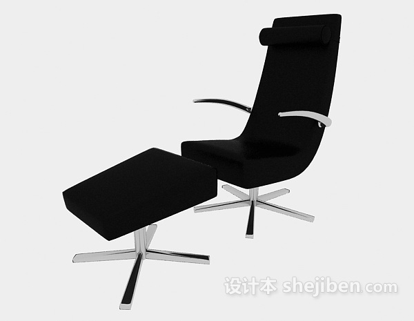 黑色躺椅3d模型下载