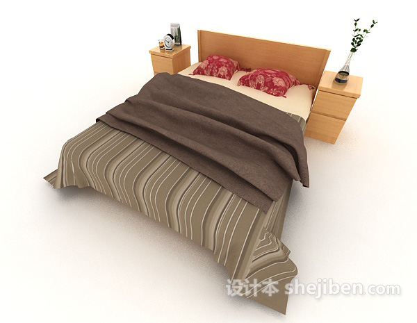 现代简约家居双人床3d模型下载