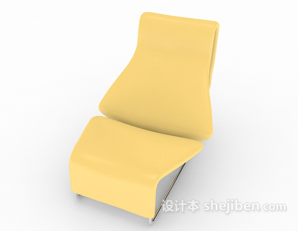 现代风格黄色简单休闲椅3d模型下载