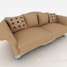 简欧双人沙发3d模型下载