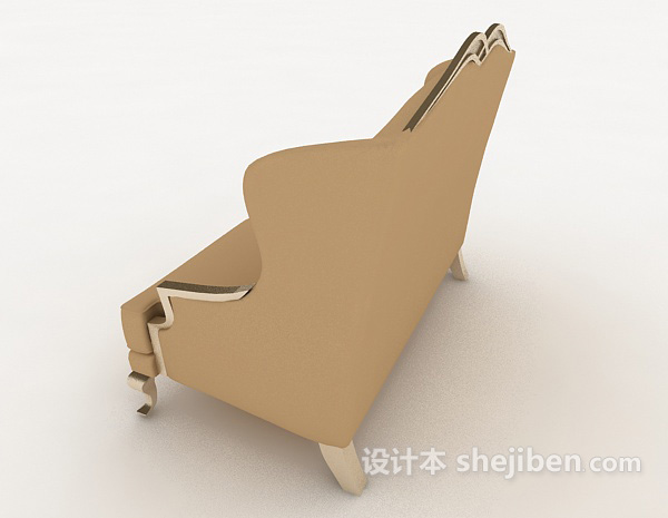 设计本欧式靠背双人沙发3d模型下载