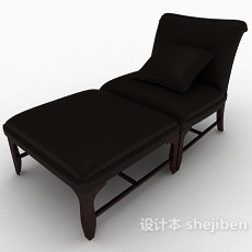 深色休闲躺椅3d模型下载