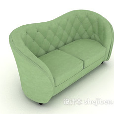 清新绿色双人沙发3d模型下载