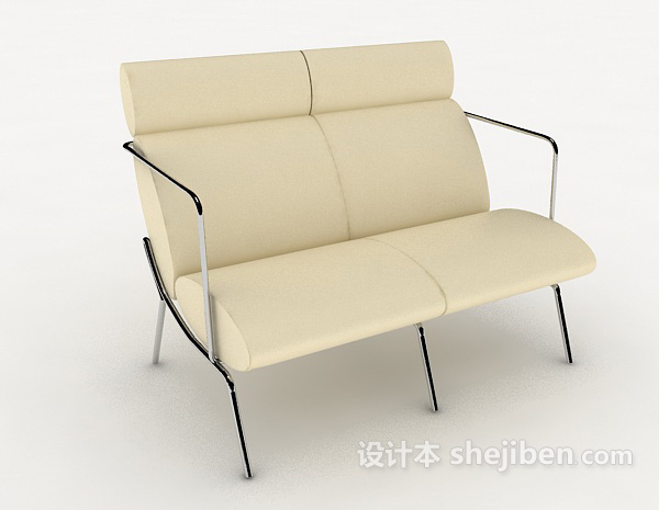 设计本现代简约米白色休闲椅3d模型下载